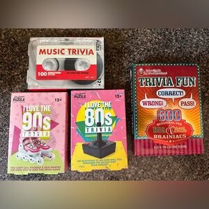 Set of 4 Trivia Quiz Card Games Adult & Kids!